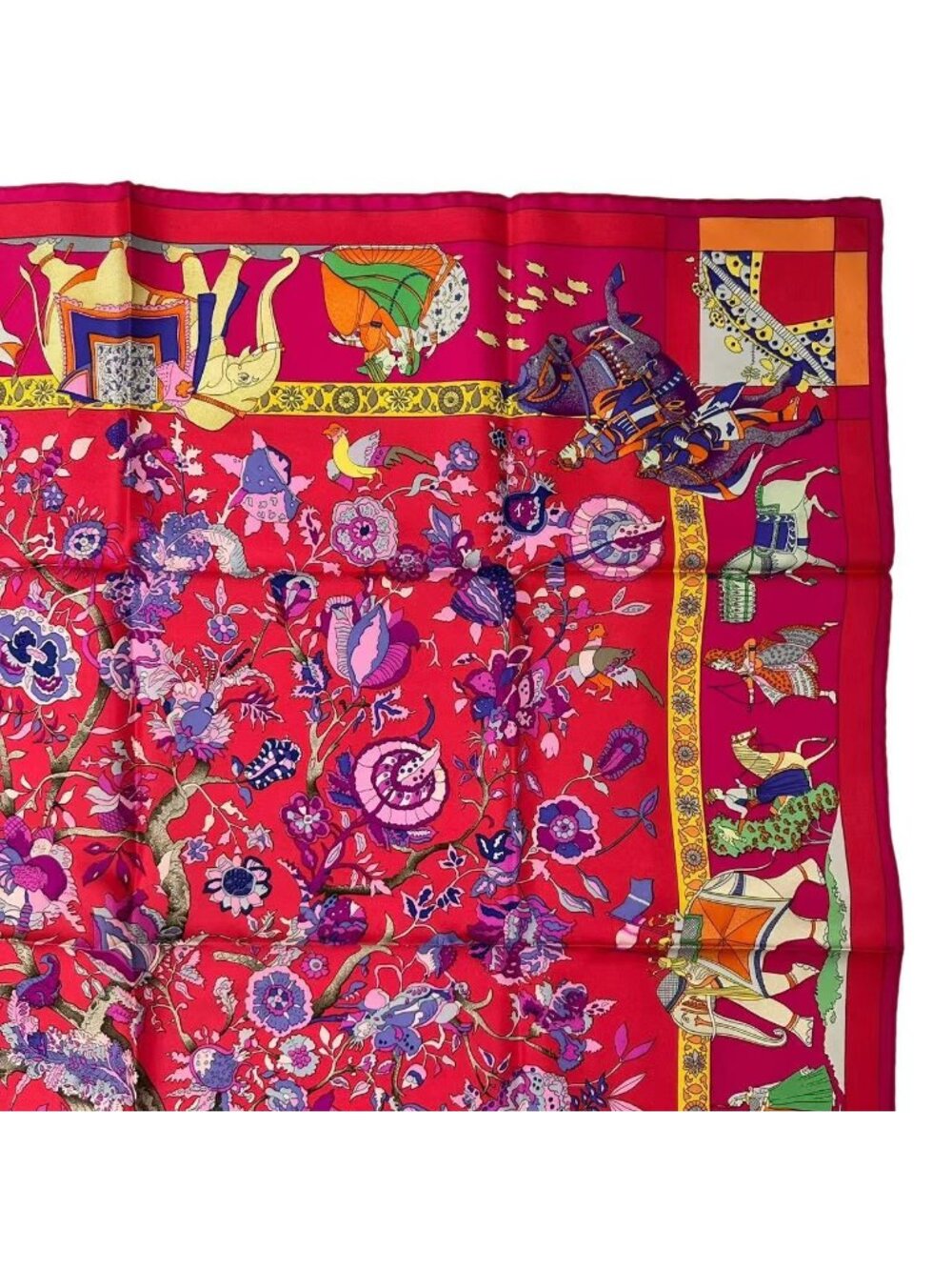 Hermes Scarf Silk Fantaisies Indiennes Dazzling India Pink - Picture 3 of 7